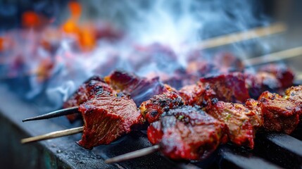 shish kebab on the grill