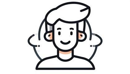 Obraz premium Simple profile of a smiling person