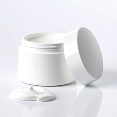 White cosmetic jar with cream