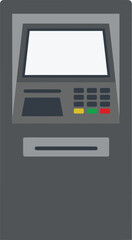 A simplified illustration of a standalone ATM machine, ready for use.
