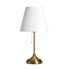 Obraz premium Simple white lamp on a brass base