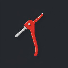 Bolt cutter red vector icon tool construction isolated equipment. Metal handle industry instrument. Flat big heavy element