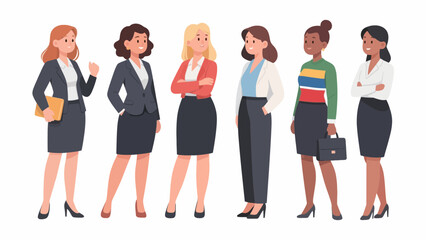 Fototapeta premium Diverse group of professional women standing together in formal attire