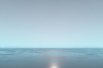 Obraz premium Tranquil, muted landscape of a hazy ocean horizon