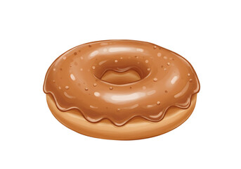 Fototapeta premium Delicious Glazed Donut with Caramel Icing and Sprinkles png clear alpha channel cutout isolated on transparent background