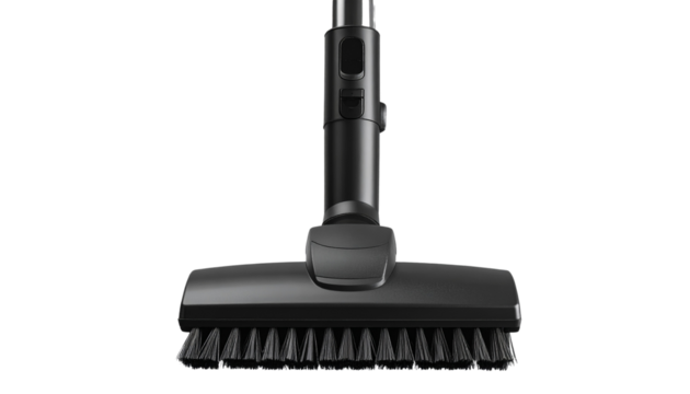 Vacuum cleaner brush attachment isolated on a transparent background, provided as a PNG file. Perfect for cleaning, appliance, and household design projects.
