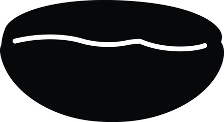 Single roasted coffee bean isolated minimalist macro shot vector