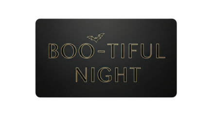 Bootiful night halloween design on transparent background