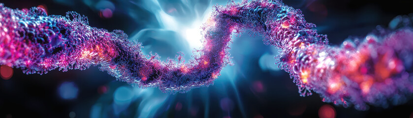 Vibrant image of swirling deep sea plankton enzymes, showcasing intricate details and colors