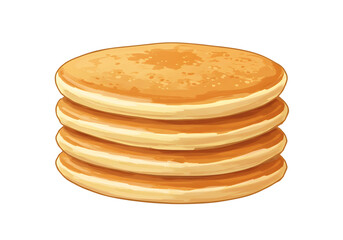 Stack of Golden Pancakes png clear alpha channel cutout isolated on transparent background