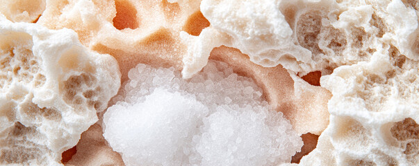 Exfoliant with natural ingredients, showcasing texture and purity, evokes sense of freshness
