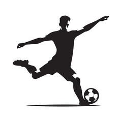 Football Player Kicking Ball vector silhouette clip art logo design concept illustration 