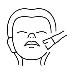 Skin care vector illustration depicting a facial treatment procedure for healthy skin