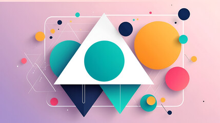 Trendy triangles lines, round elements and circles. Vector Illustration For Wallpaper, Banner, Background, Card, Book Illustration, landing page