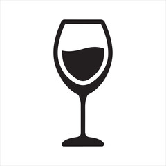 wine glass icon silhouette vector illustration