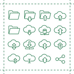 Obraz premium Cloud Computing and Data Transfer Icons.
