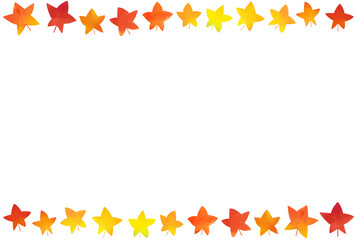 水彩調紅葉のラインフレーム