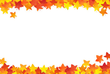 水彩調秋の紅葉のフレーム