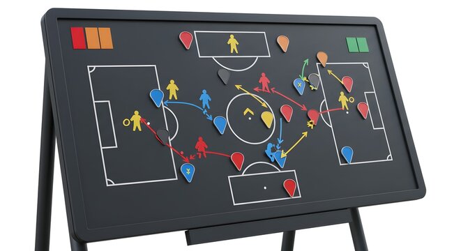 Magnetic Soccer Tactics Board with Player Figures and Strategic Play Arrows for Coaching Football Game Plan