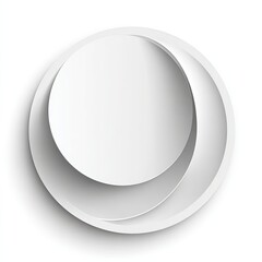 Layered, white circle graphic with shadow