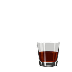 Pixel Art Glass of Brown Liquid Against White Background