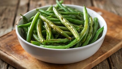 fresh green beans in a bowl