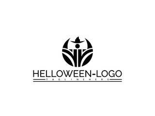 Halloween witch hat logo with figure inside on white background Keywords: halloween, logo, witch, hat, figure, magic, spell, costume, october, holiday, celebration, spooky, scary, october 31