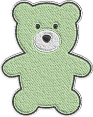 Colored Embroidery Teddy Bear Illustration