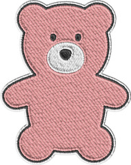 Colored Embroidery Teddy Bear Illustration