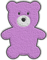 Colored Embroidery Teddy Bear Illustration