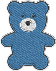 Colored Embroidery Teddy Bear Illustration