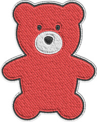 Colored Embroidery Teddy Bear Illustration
