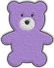 Colored Embroidery Teddy Bear Illustration