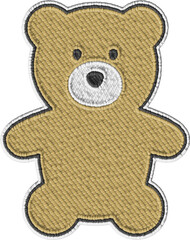 Colored Embroidery Teddy Bear Illustration