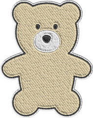 Colored Embroidery Teddy Bear Illustration