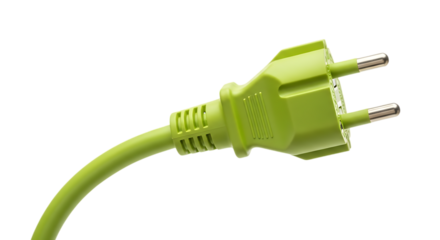 Green Electric Plug Power Cord Energy Efficiency green plug isolated on a transparent background
