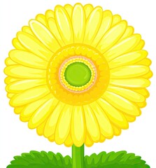 Bright yellow flower with green center
