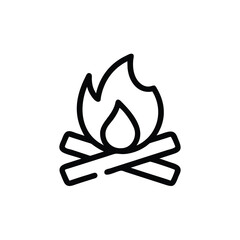 campfire icon  a lit campfire-icon Vector icon vector art of a captivating line art illustration of a campfire, featuring stylized flames dancing above neatly arranged logs, , evoking warmth, nature, 