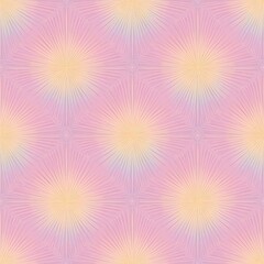 Obraz premium Pastel pink textured geometric pattern with radiating starbursts and a subtle rhombus grid