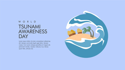 vector world tsunami awareness day poster template