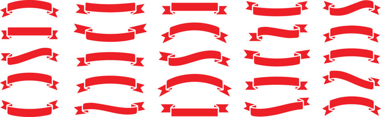 Ribbon Banner Set Simple Ribbons Vector Illustration