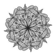 Black and white line drawings, mandala style patterns, unique.