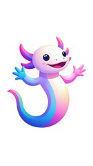 Cute, cartoon axolotl character