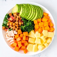 Colorful healthy meal bowl