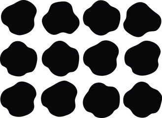 Abstract Black Blob Pattern on transparent background