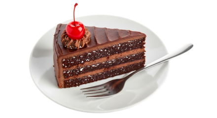 Chocolate Cake Cherry Topping Dessert Treat graphic isolated on a transparent background