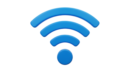 Blue Wi Fi symbol wifi symbol wireless isolated on a transparent background