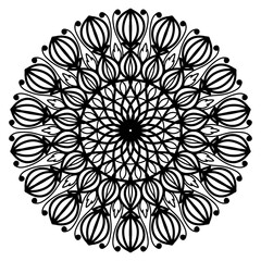 Indian Ethnic Round Mandala Art for Meditation illustration 