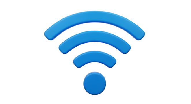 Blue Wi Fi symbol wifi symbol wireless isolated on a transparent background