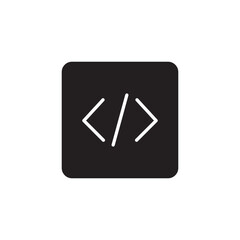 Coding icon. Simple flat logo of code signs on white background. Vector illustration.